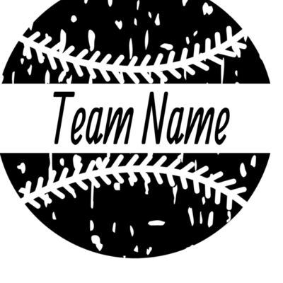 Custom Name Grunge Baseball (Black Ink) Thumbnail