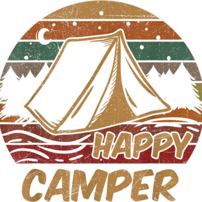 Camping Gifts Happy Camper Campsite Scout Lovers Camp T Shirt Thumbnail