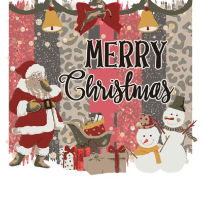 MERRY CHRISTMAS  VINTAGE SANTA SNOWMAN Thumbnail