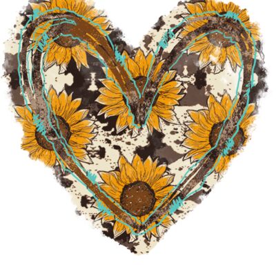 COWHIDE SUNFLOWER HEART Thumbnail