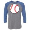 Unisex Triblend Three-Quarter Raglan T-Shirt Thumbnail