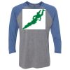 Unisex Triblend Three-Quarter Raglan T-Shirt Thumbnail