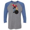 Unisex Triblend Three-Quarter Raglan T-Shirt Thumbnail