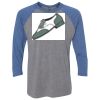 Unisex Triblend Three-Quarter Raglan T-Shirt Thumbnail