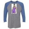 Unisex Triblend Three-Quarter Raglan T-Shirt Thumbnail