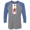 Unisex Triblend Three-Quarter Raglan T-Shirt Thumbnail