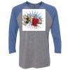 Unisex Triblend Three-Quarter Raglan T-Shirt Thumbnail