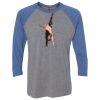 Unisex Triblend Three-Quarter Raglan T-Shirt Thumbnail