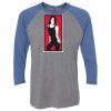 Unisex Triblend Three-Quarter Raglan T-Shirt Thumbnail