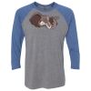 Unisex Triblend Three-Quarter Raglan T-Shirt Thumbnail