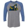 Unisex Triblend Three-Quarter Raglan T-Shirt Thumbnail