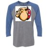 Unisex Triblend Three-Quarter Raglan T-Shirt Thumbnail