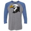 Unisex Triblend Three-Quarter Raglan T-Shirt Thumbnail