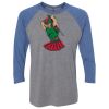 Unisex Triblend Three-Quarter Raglan T-Shirt Thumbnail