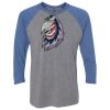 Unisex Triblend Three-Quarter Raglan T-Shirt Thumbnail