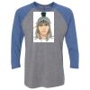 Unisex Triblend Three-Quarter Raglan T-Shirt Thumbnail