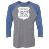 Unisex Triblend Three-Quarter Raglan T-Shirt Thumbnail