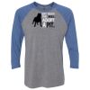 Unisex Triblend Three-Quarter Raglan T-Shirt Thumbnail