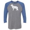 Unisex Triblend Three-Quarter Raglan T-Shirt Thumbnail