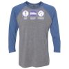 Unisex Triblend Three-Quarter Raglan T-Shirt Thumbnail