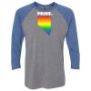 Unisex Triblend Three-Quarter Raglan T-Shirt Thumbnail