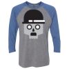 Unisex Triblend Three-Quarter Raglan T-Shirt Thumbnail