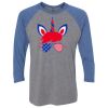 Unisex Triblend Three-Quarter Raglan T-Shirt Thumbnail