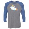 Unisex Triblend Three-Quarter Raglan T-Shirt Thumbnail