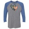 Unisex Triblend Three-Quarter Raglan T-Shirt Thumbnail