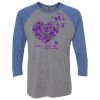 Unisex Triblend Three-Quarter Raglan T-Shirt Thumbnail