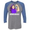 Unisex Triblend Three-Quarter Raglan T-Shirt Thumbnail