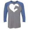 Unisex Triblend Three-Quarter Raglan T-Shirt Thumbnail