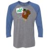 Unisex Triblend Three-Quarter Raglan T-Shirt Thumbnail