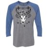 Unisex Triblend Three-Quarter Raglan T-Shirt Thumbnail