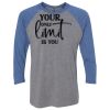 Unisex Triblend Three-Quarter Raglan T-Shirt Thumbnail