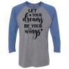 Unisex Triblend Three-Quarter Raglan T-Shirt Thumbnail