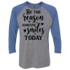 Unisex Triblend Three-Quarter Raglan T-Shirt Thumbnail