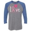 Unisex Triblend Three-Quarter Raglan T-Shirt Thumbnail