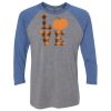 Unisex Triblend Three-Quarter Raglan T-Shirt Thumbnail