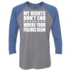 Unisex Triblend Three-Quarter Raglan T-Shirt Thumbnail