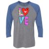 Unisex Triblend Three-Quarter Raglan T-Shirt Thumbnail