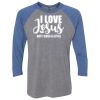 Unisex Triblend Three-Quarter Raglan T-Shirt Thumbnail