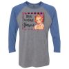 Unisex Triblend Three-Quarter Raglan T-Shirt Thumbnail