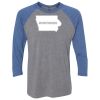 Unisex Triblend Three-Quarter Raglan T-Shirt Thumbnail