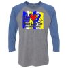 Unisex Triblend Three-Quarter Raglan T-Shirt Thumbnail