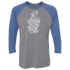 Unisex Triblend Three-Quarter Raglan T-Shirt Thumbnail