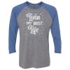 Unisex Triblend Three-Quarter Raglan T-Shirt Thumbnail