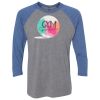 Unisex Triblend Three-Quarter Raglan T-Shirt Thumbnail