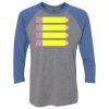 Unisex Triblend Three-Quarter Raglan T-Shirt Thumbnail