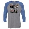 Unisex Triblend Three-Quarter Raglan T-Shirt Thumbnail